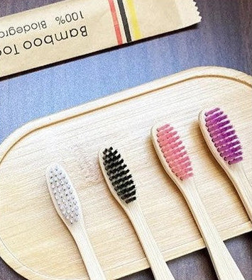 adult sized Bamboo Biodegradable Toothbrush set