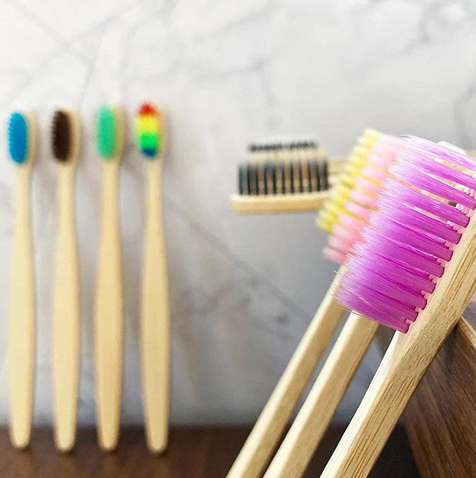 adult sized Bamboo Biodegradable Toothbrush set