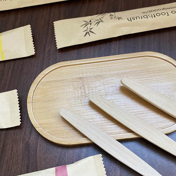 adult sized Bamboo Biodegradable Toothbrush set