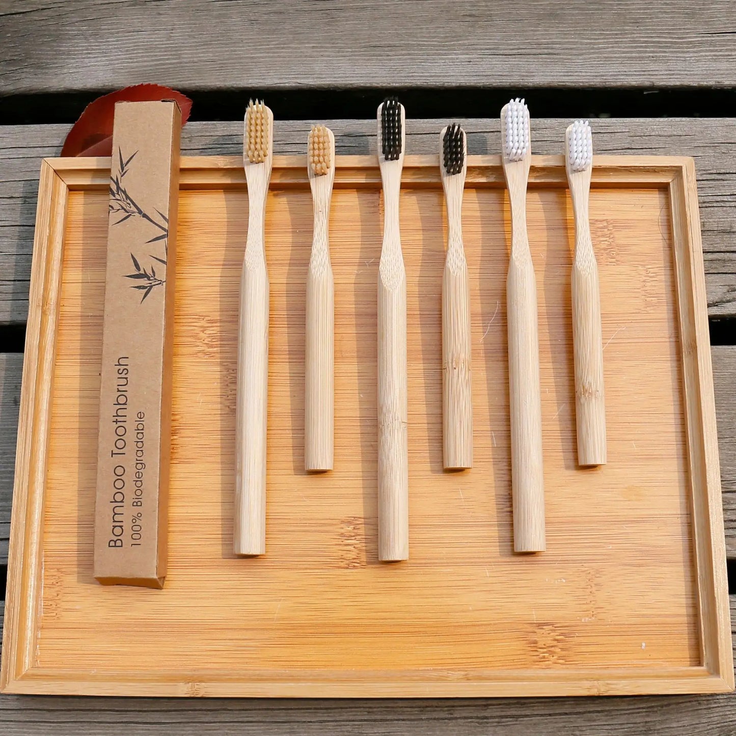 bamboo round individual toothbrush