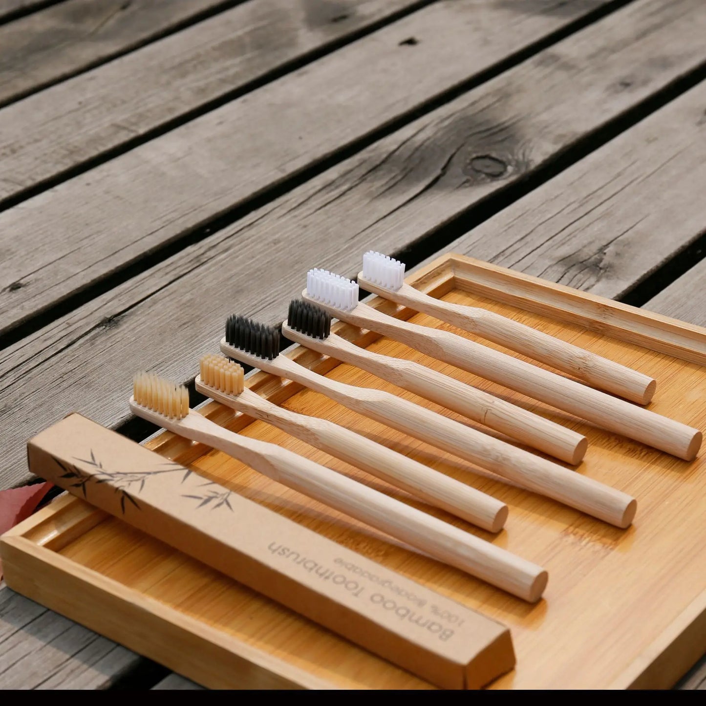 bamboo round individual toothbrush