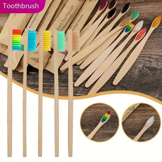 adult sized Bamboo Biodegradable Toothbrush set