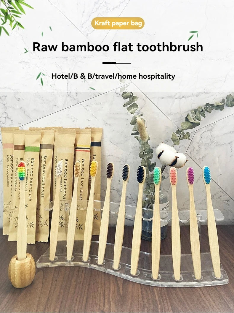 adult sized Bamboo Biodegradable Toothbrush set