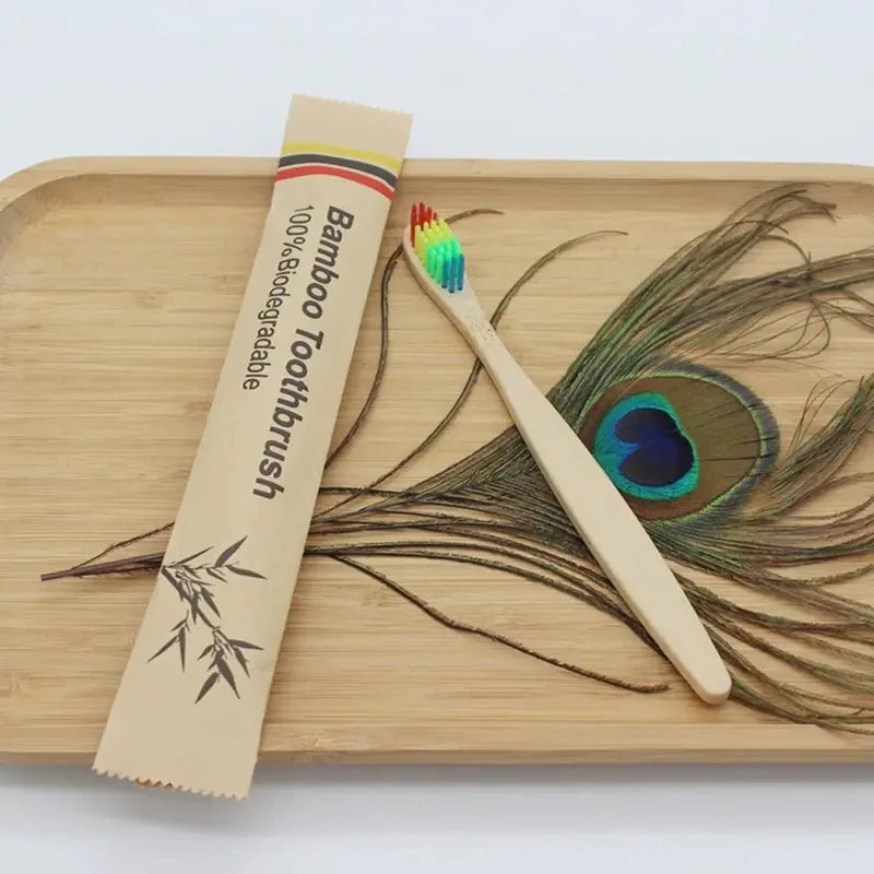 adult sized Bamboo Biodegradable Toothbrush set