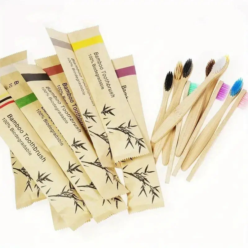 adult sized Bamboo Biodegradable Toothbrush set