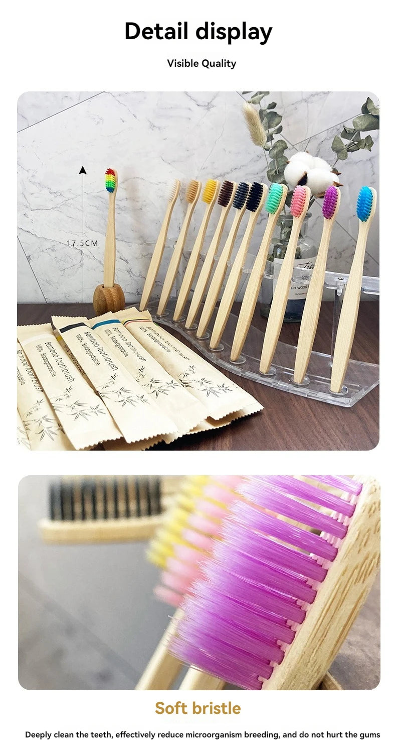 adult sized Bamboo Biodegradable Toothbrush set